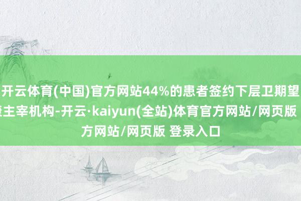 开云体育(中国)官方网站44%的患者签约下层卫期望构为健康主宰机构-开云·kaiyun(全站)体育官方网站/网页版 登录入口