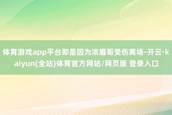 体育游戏app平台即是因为浓眉哥受伤离场-开云·kaiyun(全站)体育官方网站/网页版 登录入口