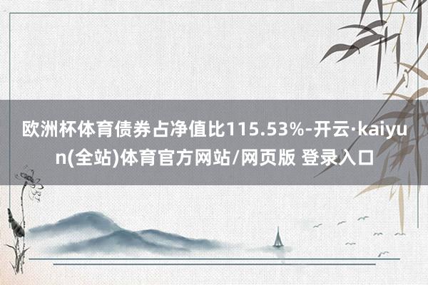 欧洲杯体育债券占净值比115.53%-开云·kaiyun(全站)体育官方网站/网页版 登录入口