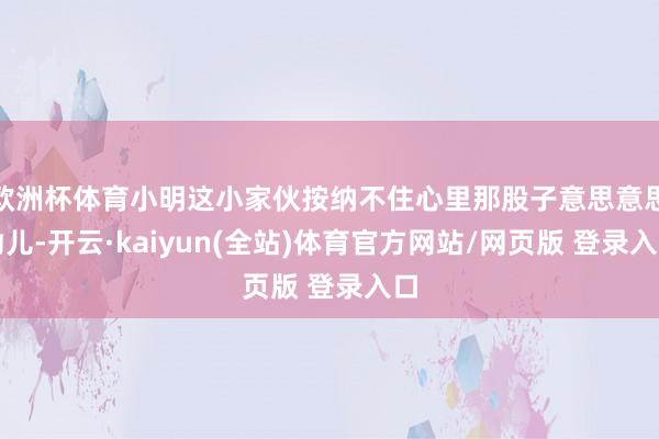 欧洲杯体育小明这小家伙按纳不住心里那股子意思意思劲儿-开云·kaiyun(全站)体育官方网站/网页版 登录入口