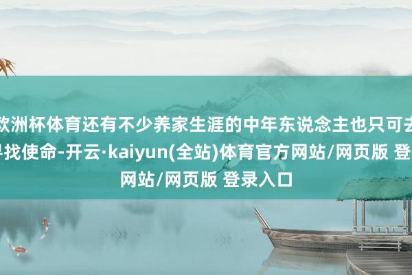 欧洲杯体育还有不少养家生涯的中年东说念主也只可去外边寻找使命-开云·kaiyun(全站)体育官方网站/网页版 登录入口